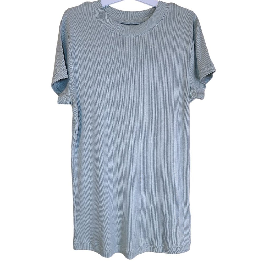 a new day Womens Ribbed Crew Neck Short Sleeve Top Size XS Pale Green